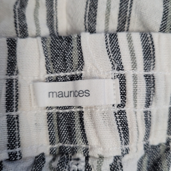 Maurices Women's Linen Blend Beachy Resortwear Striped Shorts Size XL - Picture 6 of 8